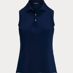 Classic Fit Sleeveless Pique Dame Navy