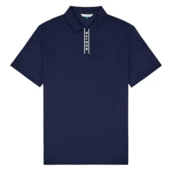 Evergreen Block Placket Pique Herre Navy