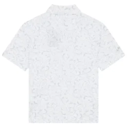 Floral Print Pique Junior Hvit