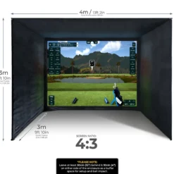 Golfvegger og Impact Screen til hjemmesimulator