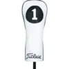 Headcover Leather Driver Hvit/Svart