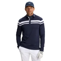 Kenny LS Stripe Pique Herre Navy