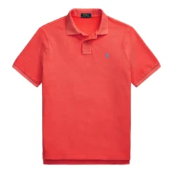 Mesh Slim Fit Pique Herre Rød