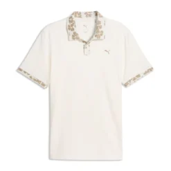 Modalon Floral Rib Pique Herre Hvit/Beige