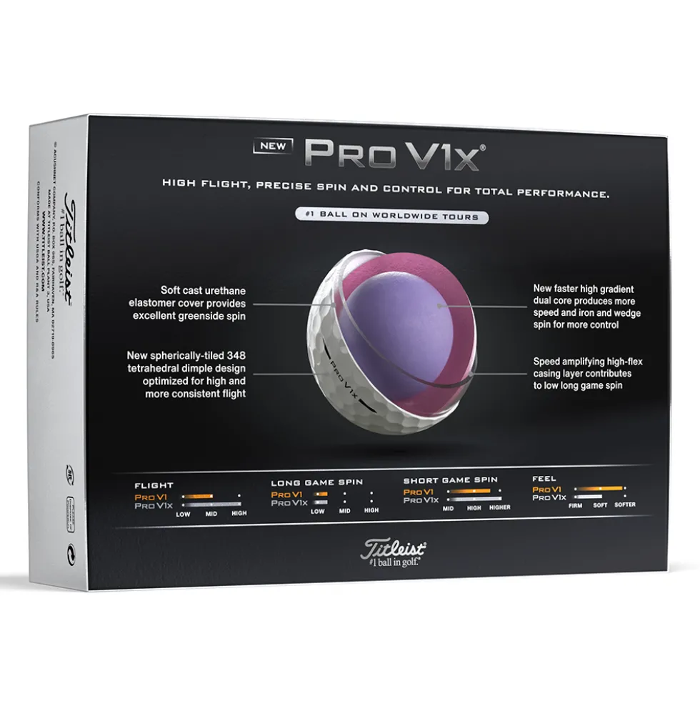 Pro V1x Golfball Golfshopen.no Logo Hvit