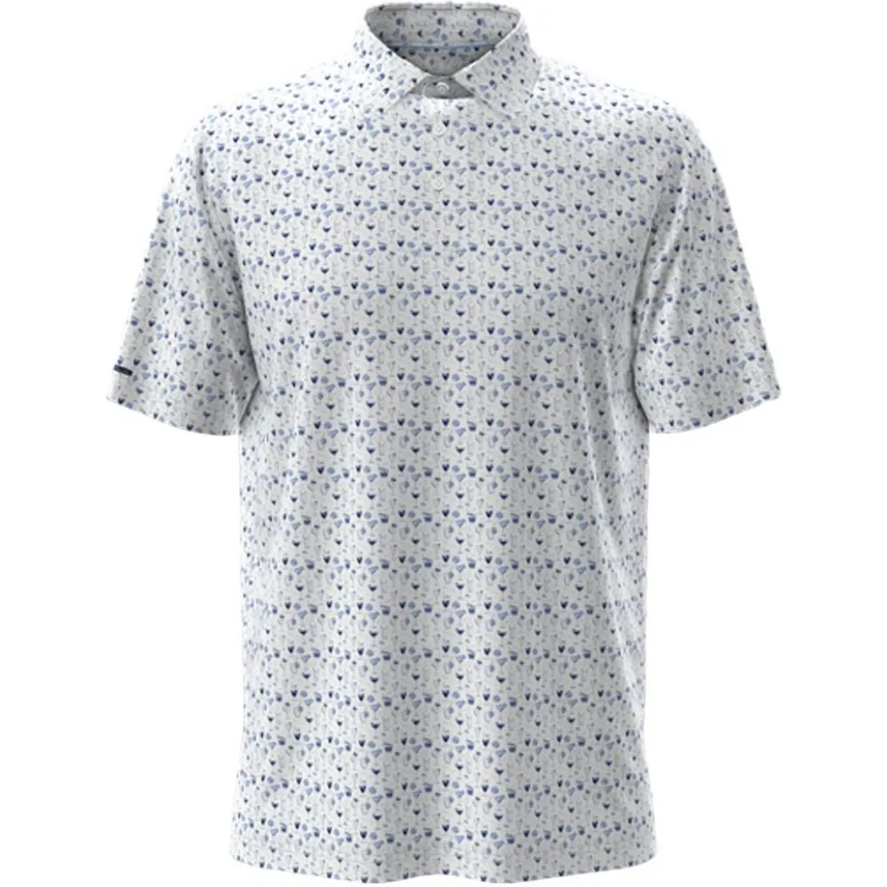 RLX Tailored Fit Performance Pique Herre Hvit/Blå