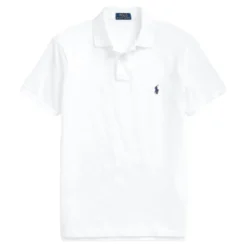 Slim Fit Mesh Pique Herre Hvit