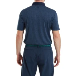 Star Geo Jacquard Pique Herre Navy