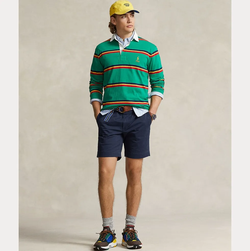 Stretch Straight Fit Chino Shorts Herre Navy