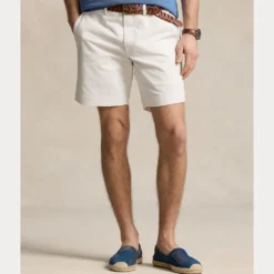 Stretch Straight Fit Chino Shorts Herre Hvit